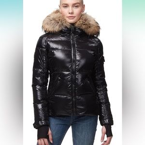 SAM. Black Puffer Jacket with Fur Hood